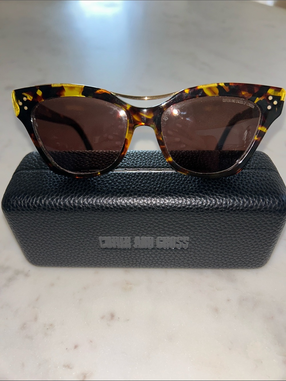 Cutler and Gross Women’s Tortoiseshell Cat-Eye Sunglasses - Brown Lenses